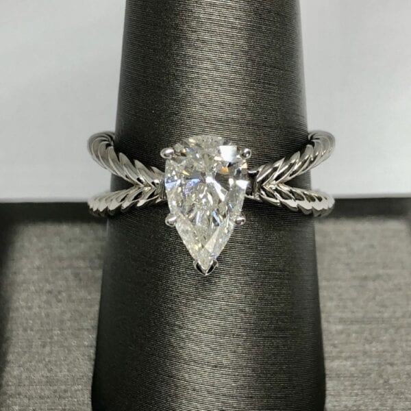 Clear Diamond Ring With X band