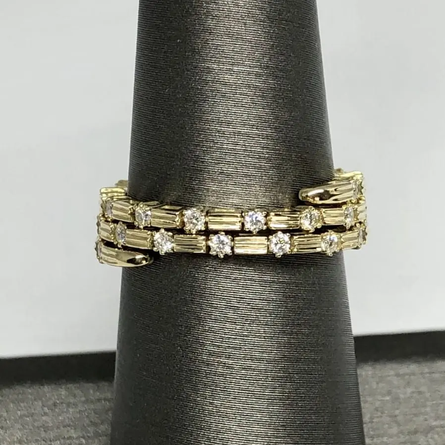Stacked gold rings