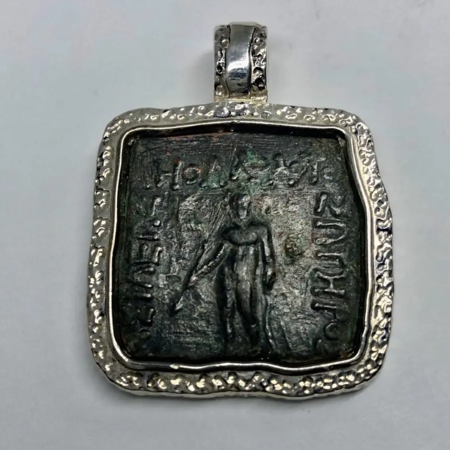 Ancient Bronze coin pendant