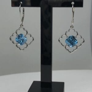 Fancy blue topaz earrings