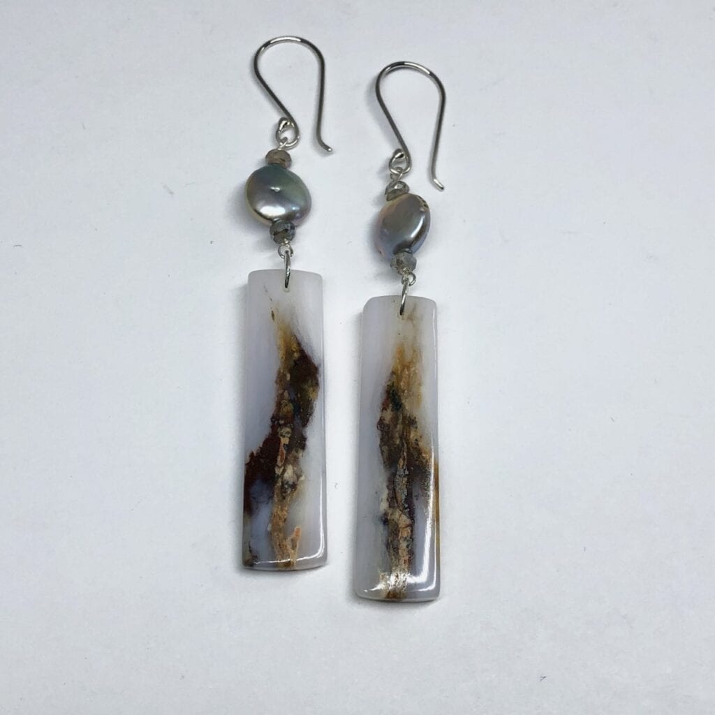 Opal and pearl earrings