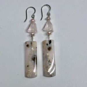 Peruvian opal and rose quartz earrings