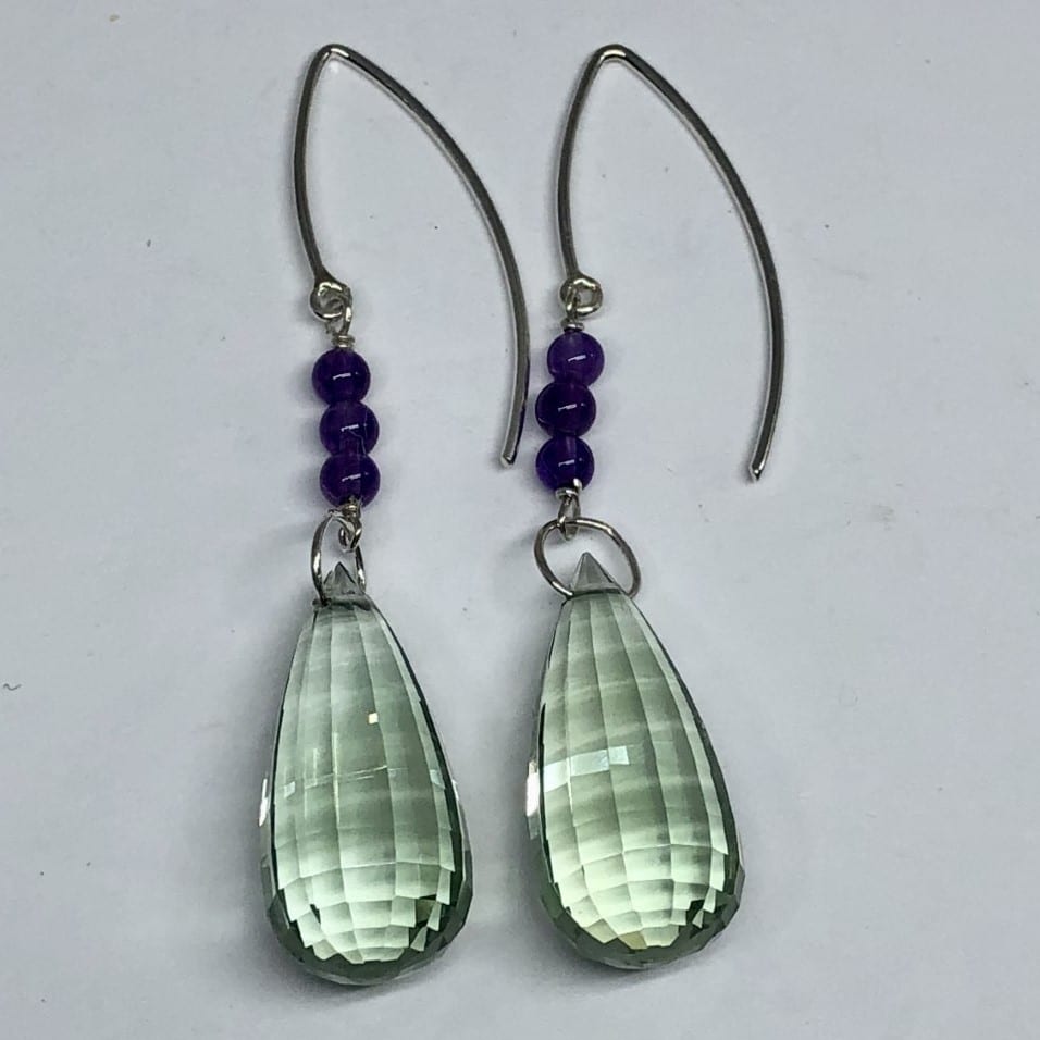 Green amethyst earrings