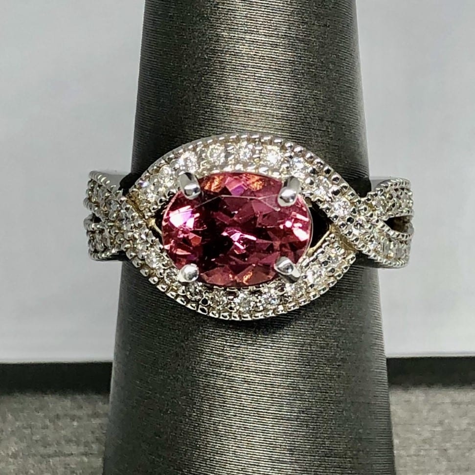 Luxury by Rene Hernandez Pink Tourmaline Globe Ring 050512 - Sami Fine  Jewelry
