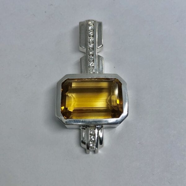 Citrine and diamond pendant 