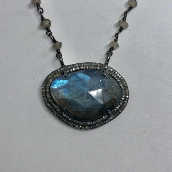 labradorite and diamond necklace