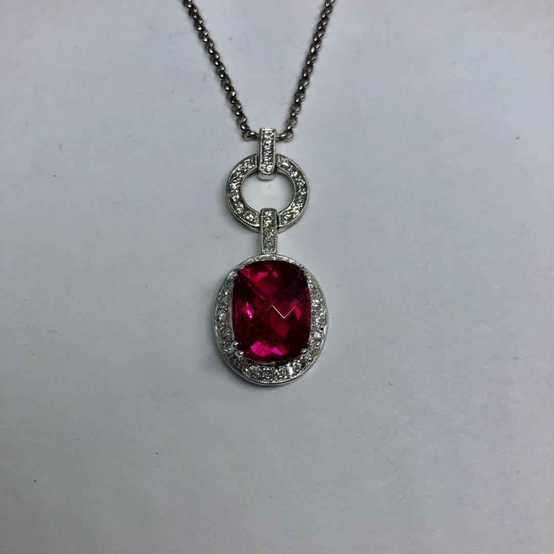 Rubellite tourmaline & diamond necklace - Caffray Jewellers